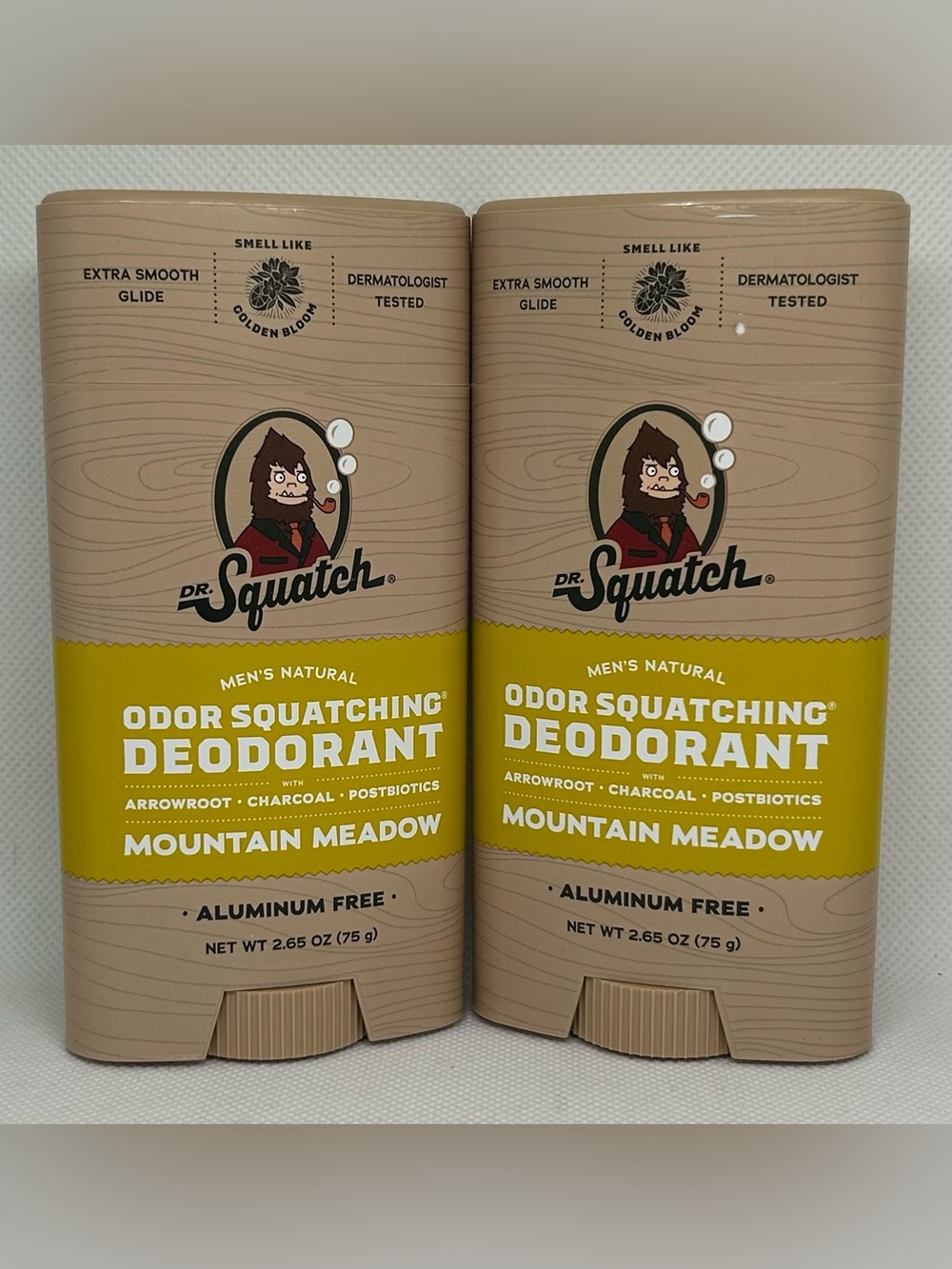 Dr. Squatch Mountain Meadow Men’s Natural Deodorant - Yellow- 2-Pack